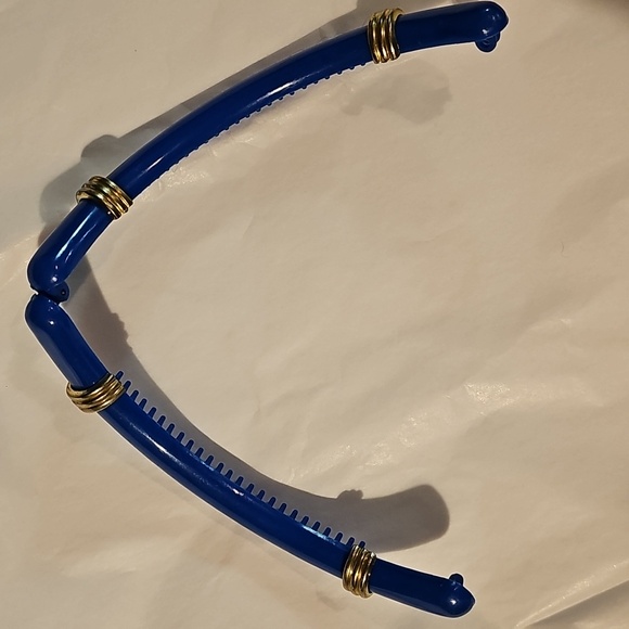 Vintage Banana Hair Clip Blue And Gold - Picture 5 of 7